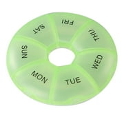 Yarino Large Weekly Pill Organizer 7-Sided Portable Box Planner Small Case (Seven Day Weekly Container) Medication Holder Boxes Organizer Pillbox Dispenser Organizer On Clearance Green